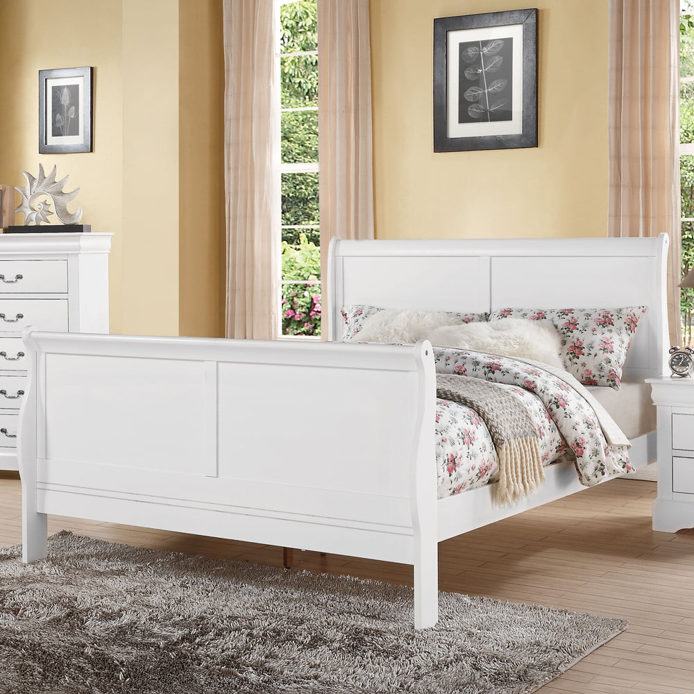 Acme - Louis Philippe III EK Bed 24497EK White Finish