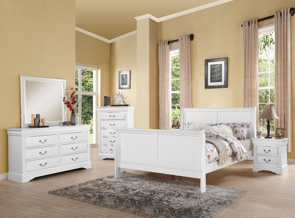 Acme - Louis Philippe III EK Bed 24497EK White Finish