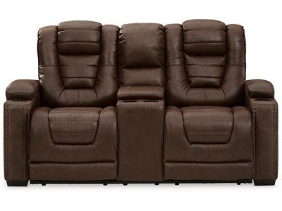 Ashley Thyme Owner's Box PWR REC Loveseat/CON/ADJ HDRST - Faux Leather - 2450518 - Home Elegance USA - 1