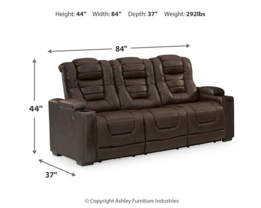 Thyme Owner's Box PWR REC Sofa with ADJ Headrest - Faux Leather | Ashley