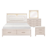 2451 Montrose White Bedroom Set with LED Headboard & Storage – Modern Design