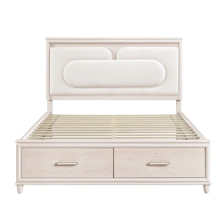 2451 Montrose White Bedroom Set with LED Headboard & Storage – Modern Design - sold by Home Elegance USA