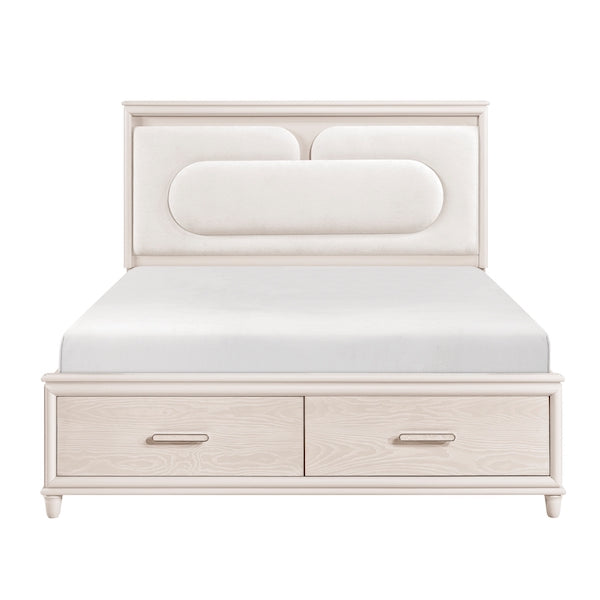 2451 Montrose White Bedroom Set with LED Headboard & Storage – Modern Design