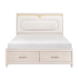 2451 Montrose White Bedroom Set with LED Headboard & Storage – Modern Design