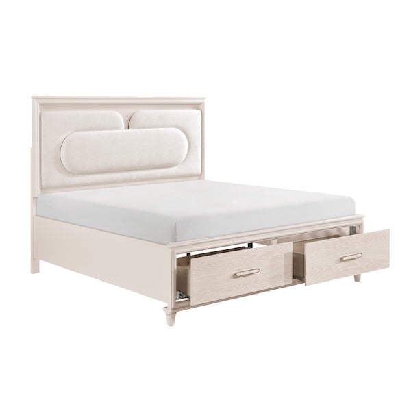 2451 Montrose White Bedroom Set with LED Headboard & Storage – Modern Design