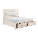 2451 Montrose White Bedroom Set with LED Headboard & Storage – Modern Design
