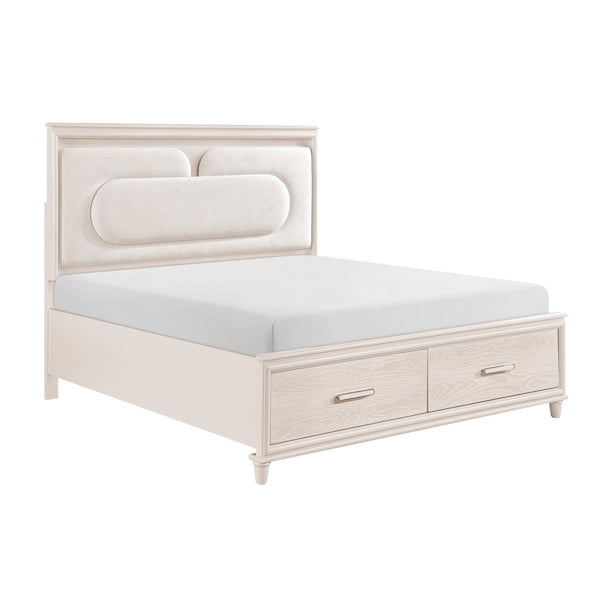 2451 Montrose White Bedroom Set with LED Headboard & Storage – Modern Design