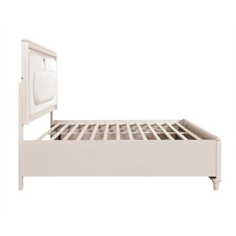 2451 Montrose White Bedroom Set with LED Headboard & Storage – Modern Design - sold by Home Elegance USA