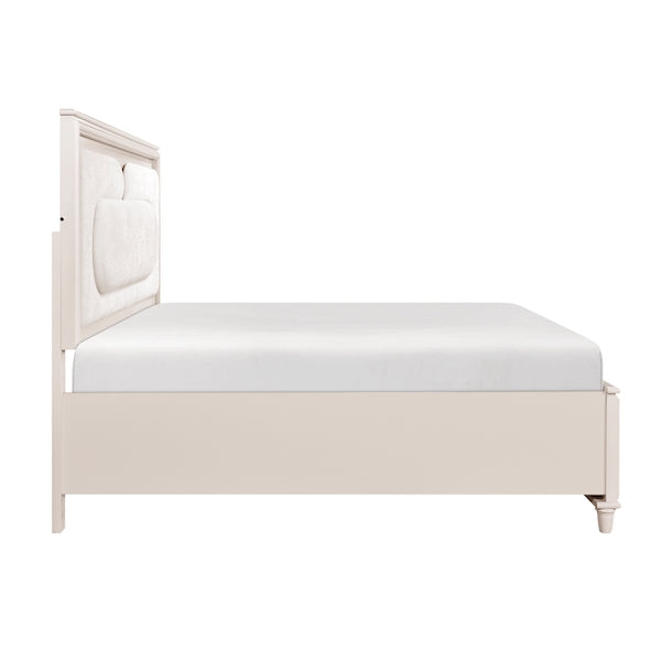 2451 Montrose White Bedroom Set with LED Headboard & Storage – Modern Design