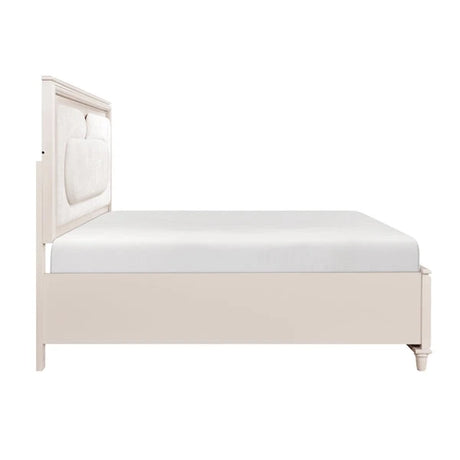 2451 Montrose White Bedroom Set with LED Headboard & Storage – Modern Design - sold by Home Elegance USA