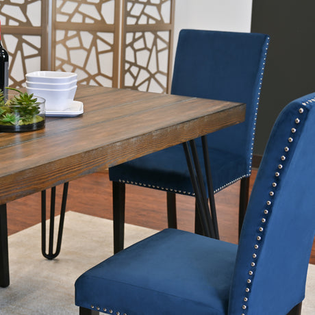 Ashzo 5-Piece Dining Set, Hairpin Dining Table with 4 Chairs, 3 Color Options - sold by Home Elegance USA