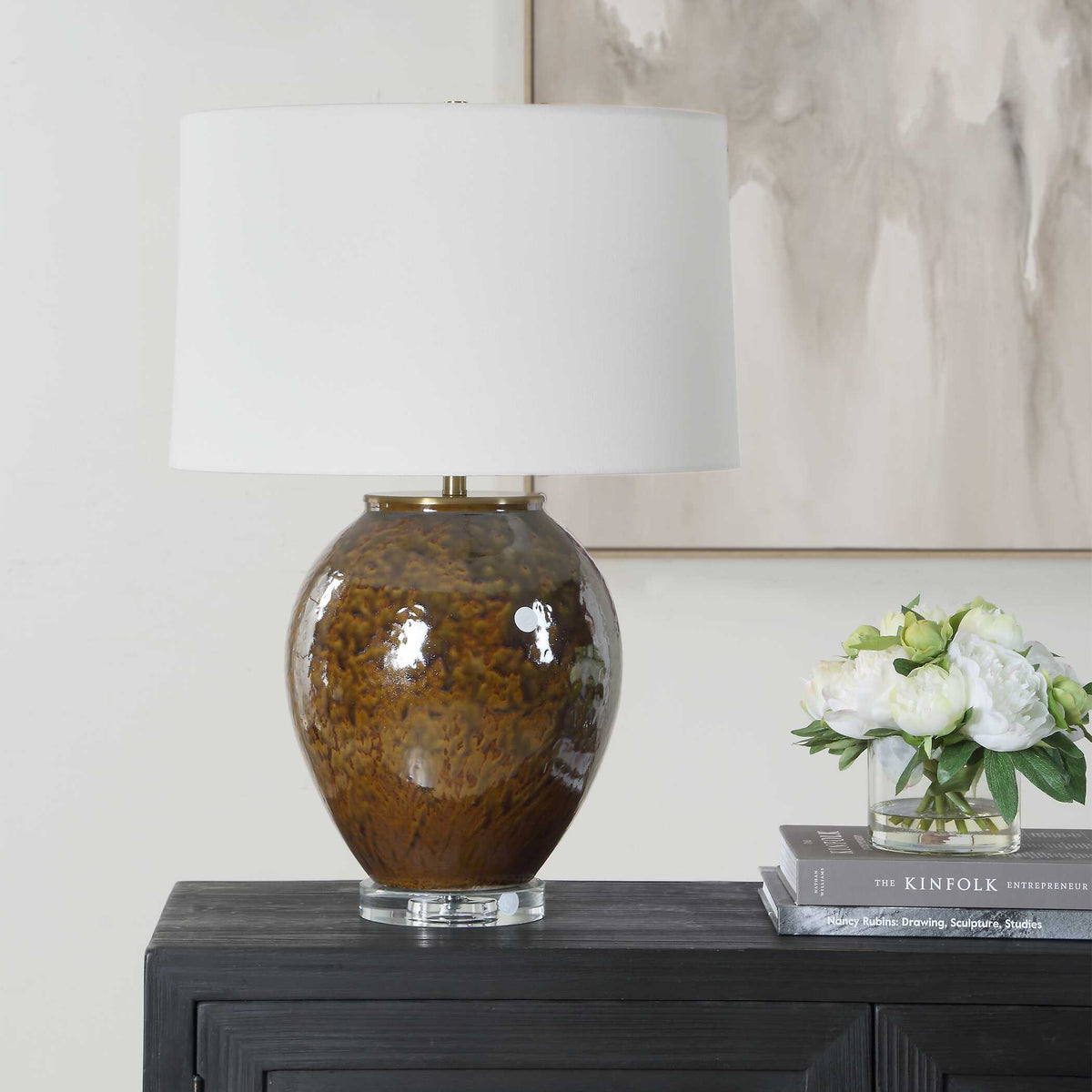 Rye Glazed Table Lamp - Dark Brown by Uttermost - View 3