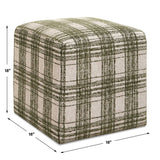 Joie Ireland Plaid Ottoman - Green by Uttermost - View 6