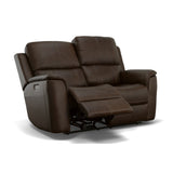 Henry Power Reclining Loveseat With Power Headrests & Lumbar - Burnt Umber | Flexsteel