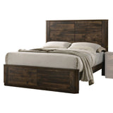 Acme - Elettra EK Bed 24847EK Rustic Walnut Finish