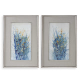 Indigo Florals Framed Art (Set of 2) - Blue by Uttermost - View 1