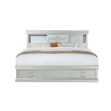 Acme - Louis Philippe III Queen Bed W/Storage 24920Q Platinum Finish