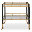 Kentmore Modern Bar Cart - Gold / Black by Uttermost - View 1