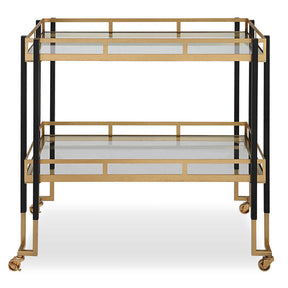 Kentmore Modern Bar Cart - Gold / Black by Uttermost - View 1