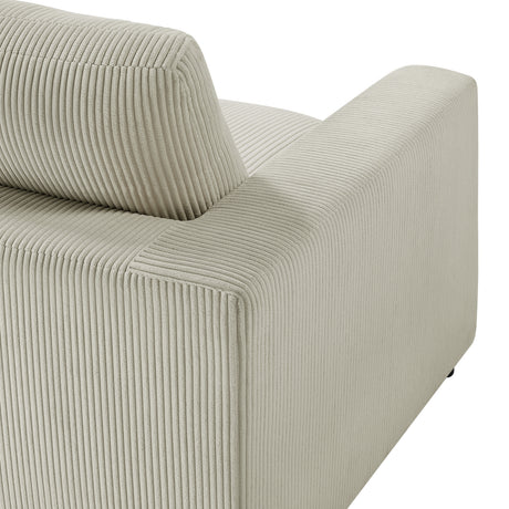 Chelsea Modular 5-Piece Sectional in Beige with Plush Polyester Upholstery and Solid Wood Legs - sold by Home Elegance USA