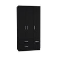Armoire Wardrove 71', 4 Doors, Hanging Rod, 3 Cabinets, 6 Shelves, Black - sold by Home Elegance USA