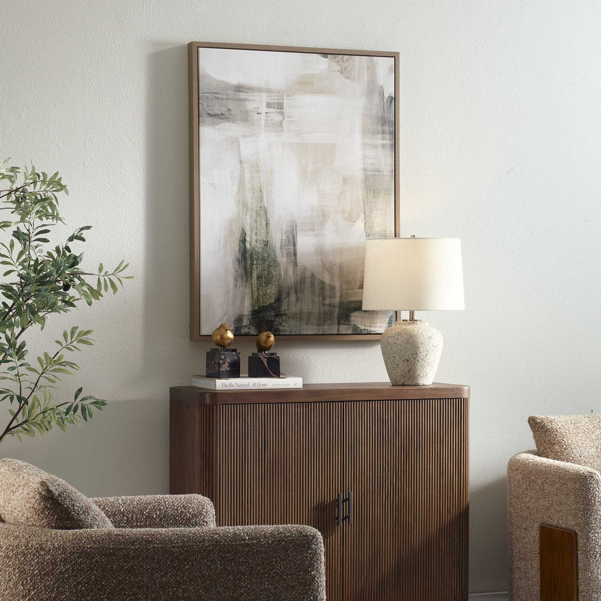 Subliminal Drift Framed Modern Art - Green / White by Uttermost - View 3
