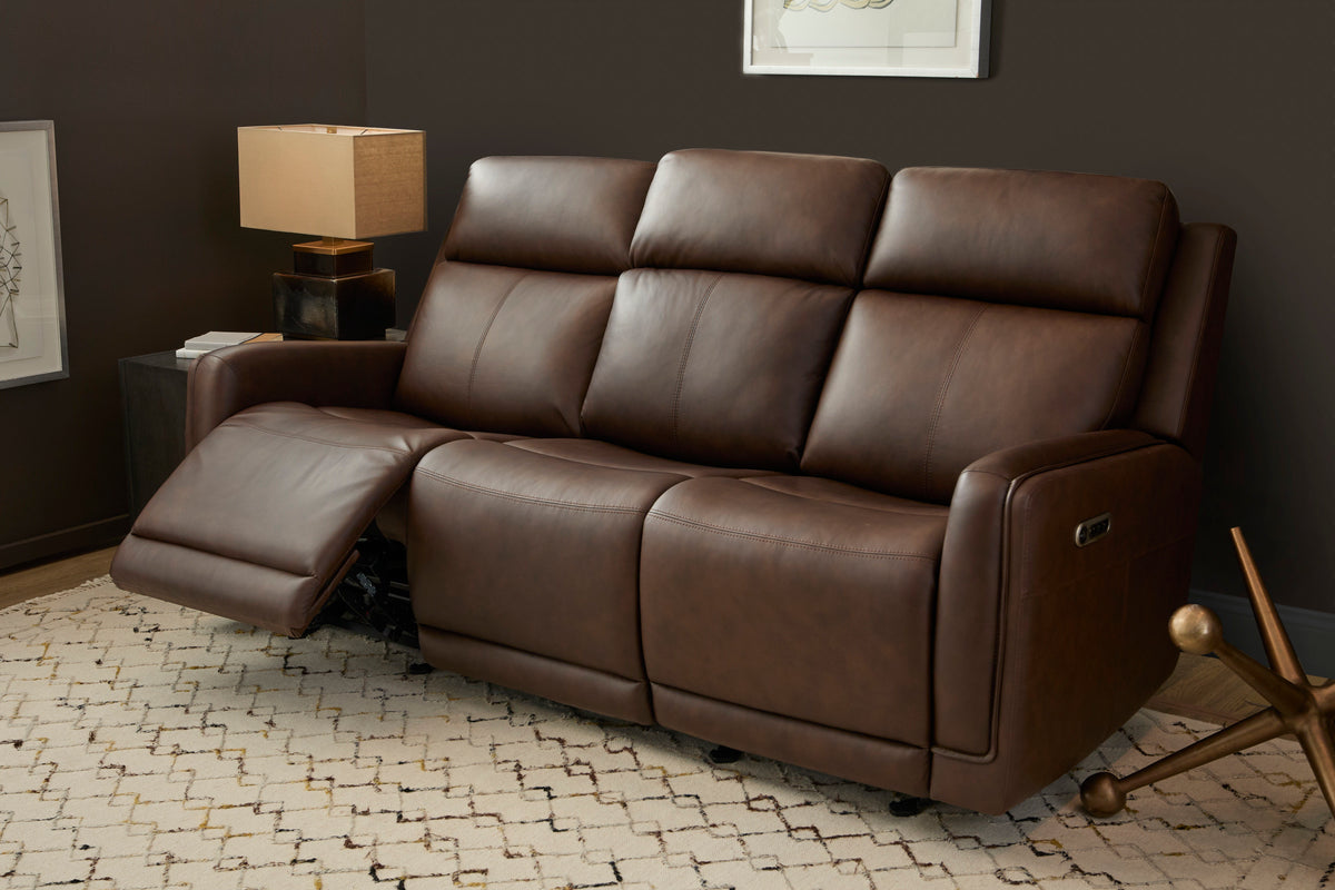 Alister Power Gliding Sofa With Power Headrests & Lumbar - Burnt Umber | Flexsteel