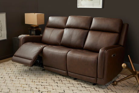 Alister Power Gliding Sofa With Power Headrests & Lumbar - Burnt Umber | Flexsteel