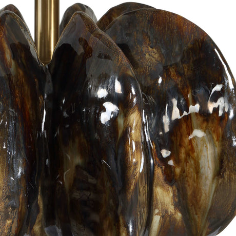 Jaudon Glass Table Lamp - Black / Dark Brown by Uttermost - View 6