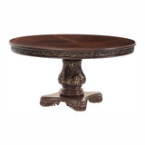 Homelegance Deryn Park Round/Oval Extendable Dining Table Set in Cherry Finish with Gold Tipping – 2243-76 Collection - Home Elegance USA