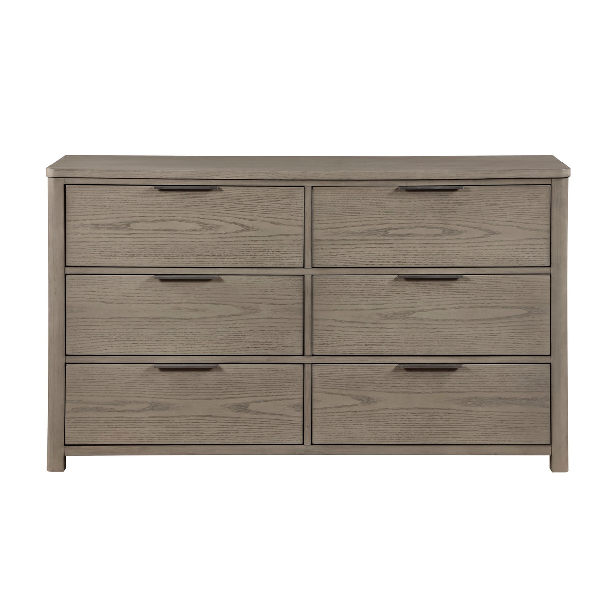 Contemporary Light Gray Finish Dresser of 6-Drawers Dovetail Bedroom Furniture 1pc Durable Wood