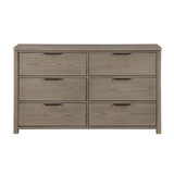 Contemporary Light Gray Finish Dresser of 6-Drawers Dovetail Bedroom Furniture 1pc Durable Wood