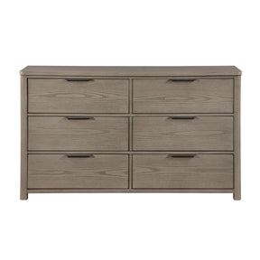 Contemporary Light Gray Finish Dresser of 6-Drawers Dovetail Bedroom Furniture 1pc Durable Wood