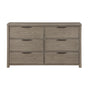 Contemporary Light Gray Finish Dresser of 6-Drawers Dovetail Bedroom Furniture 1pc Durable Wood