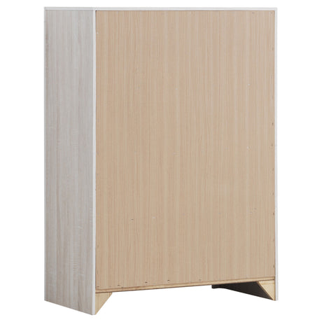 Geary White 5-piece Slatted Headboard Panel Bedroom Set - sold by Home Elegance USA