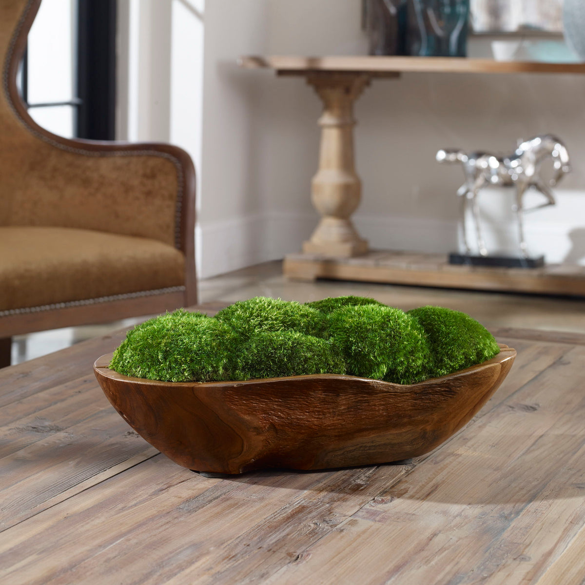 Kinsale Moss Centerpiece - Light Brown / Green by Uttermost - View 2