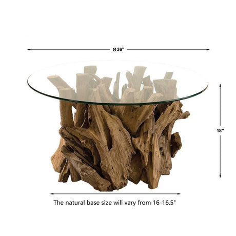 Driftwood Glass Top Cocktail Table | Uttermost