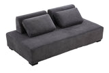 85.4'' Minimalist Sofa 3 - Seater Couch for Apartment, Business Lounge, Waiting Area, Hotel Lobby Grey - W87663987 - image - 1