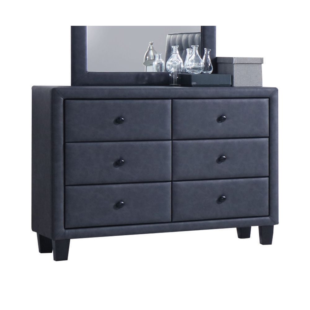 Acme - Saveria Dresser 25665 Two Tone Gray Synthetic Leather