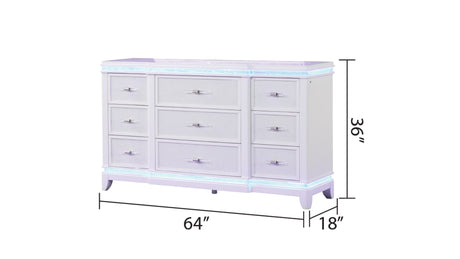 Opium King 5 Pc Bedroom set in Milky White - Home Elegance USA