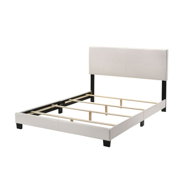 Acme - Lien Queen Bed 25710Q White Synthetic Leather