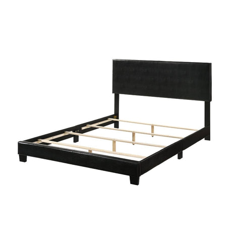 Acme - Lien Queen Bed 25730Q Black Synthetic Leather