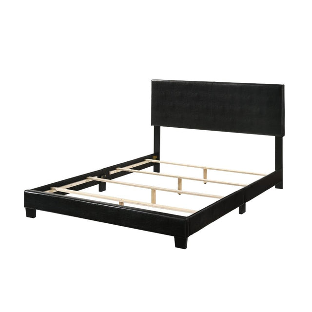 Acme - Lien Queen Bed 25730Q Black Synthetic Leather