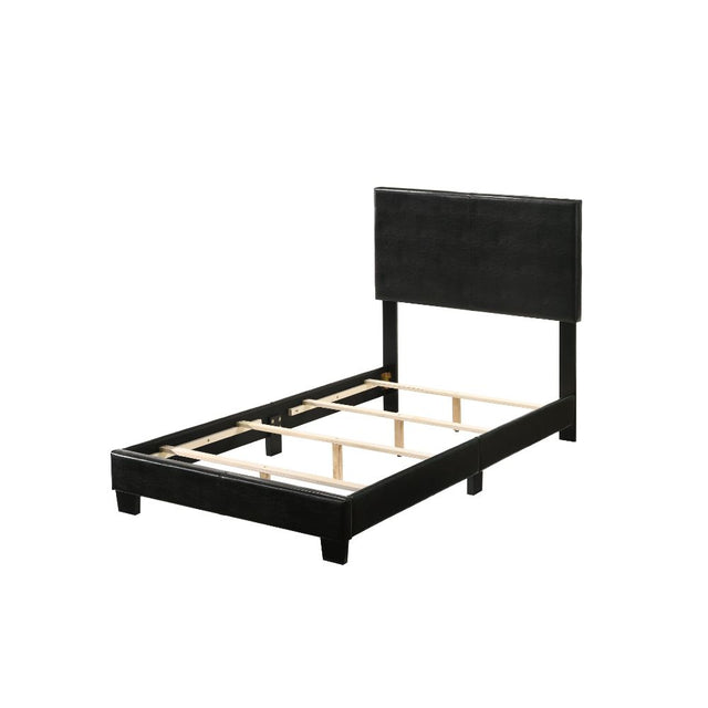 Acme - Lien Twin Bed 25736T Black Synthetic Leather