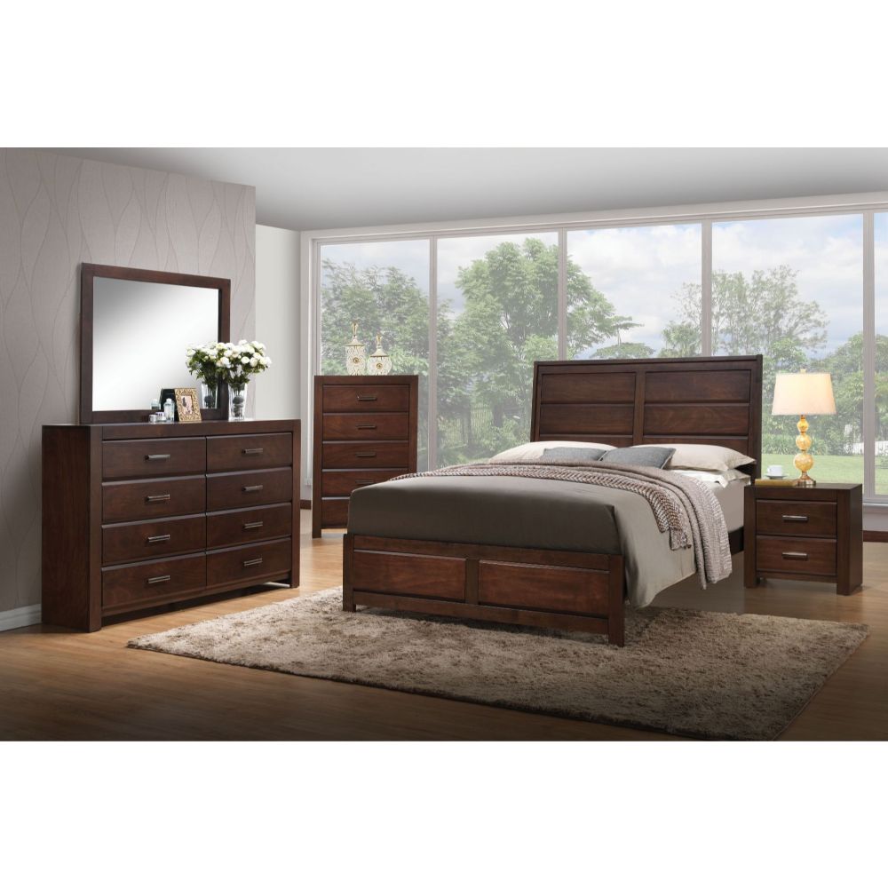 Acme - Oberreit EK Bed 25787EK Walnut Finish