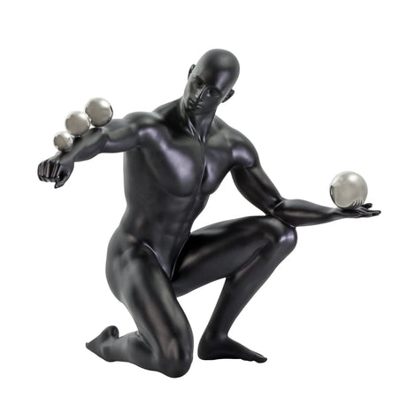 Jean Sculpture // Matte Black and Steel  | Finesse - sold by Home Elegance USA