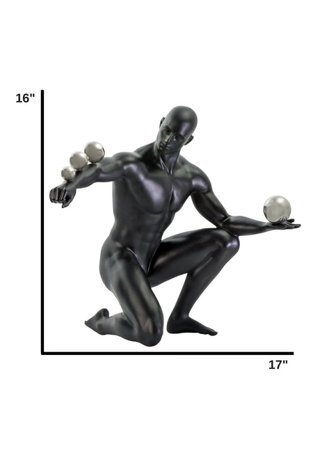 Jean Sculpture // Matte Black and Steel  | Finesse - sold by Home Elegance USA