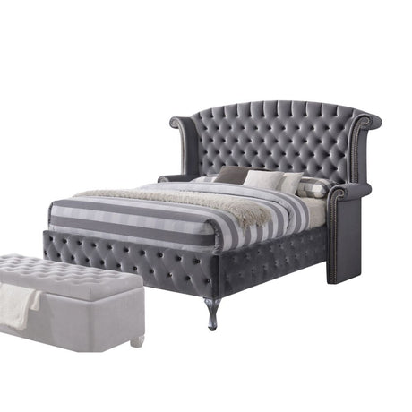 Acme - Rebekah Queen Bed 25820Q Gray Velvet