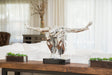Large Saluting Man Resin Sculpture // Chrome  | Finesse - sold by Home Elegance USA