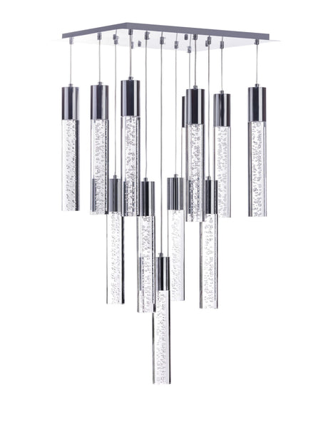 Acrylic Cylinder Chandelier// 13 Light  | Finesse